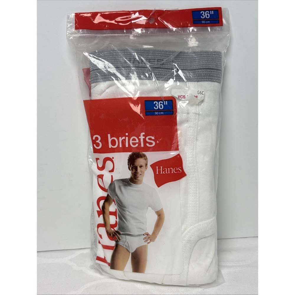 Vintage Hanes 3 Pack Men's Underwear Briefs 36 NOS 2006  Whitey Tighties Sealed